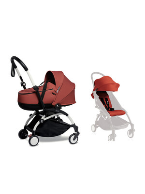 Babyzen YOYO2 Stroller White Frame with Red Bassinet & FREE 6+ Color Pack